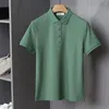 Polos masculins 2024diku Shirt Silk Men 2024 Summer Souet Soueve Hrepidable Thin Brodery Quality Big Size S-2xl