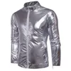 Giacche da uomo rossa bombardiere scintillante metallico uomo femmina con cerniera frontale giacca da baseball luccicante camice da baseball balla ballo costume di Halloween 2xl d dhedf