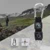 Kompass 3 i 1 klättring Compass Multifunktion Keychain Compass Thermometer Camping Survival Tools Mini Carabiner för camping Vandringsverktyg