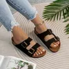 Hausschuhe Frauen flache Sandalen mit Cork Insist Open-Tode-Gleitvereinbarung für Sommergrößen geeignet