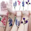 Tattoo Transfer Small Poppy Flower Temporary Tattoos For Women Adult Lavender Realistic Fake Tattoo Sticker Body Art Water Transfer Tatoos 240427