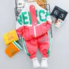 Kid Tracksuit Boy Girl Clothing Set Spring Casual Long Sleeve Letter Zipper Outfit Infant Baby Clothes 1 2 3 4 Years 240425