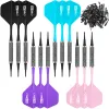 Darts Cyeelife 12/14G Soft Tip Darts Set 12 paket med 4 färger en bit flyg, 100 plastpunkter