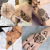 Transferência de tatuagem 66 folhas pequenas tatuagens temporárias pretas para homens homens enfrentam pescoço tatuagem skull skull skull star star kits divertido 240426