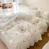 3pcs Rose Embroidered Duvet Cover Set 1*Duvet Cover 2*Pillowcase Without Core Princess Style Lace Bedding Set 240424