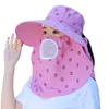 Brede rand hoeden emmer hoeden luxe boerderij werk outdoor zonnebrandcrème gezichtsmasker vrouwelijke mode drukkerij zomer hoed uv beschermende zon hoed 240424
