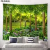3 -й водопад психоделический гобелен стена, висящая природное пейзаж китайский стиль гобелена цветы хиппи гостиная ткань 240415
