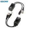 Escam 1 para BNC do RJ45 pasywna zasilanie wideo + transceiver audio balun dla kamery CCTV