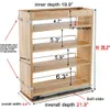 Multi-Use Wood Pull Out Spice Rack Organizer for Cabinet - Slide Out Shelf for Kitchen Pantry Organization - 5" W x 21.9" D x 25.2" H