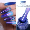 Nagellacklilycute 7ml Auroras Wärme Gel Nagellack schillernde Perle Effekttemperaturänderung halb dauerhaft Einweichen UV Maniküre Gel Y240425