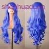 80cm multicolor Cosplay animation wig Harajuku color female long curly full head cover