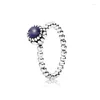 Кластерные кольца февраль родинг 12 -месячный классический серебряный кольцо 925 для женской матери Святого Валентина драгоценный камень