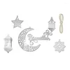 Decoratieve beeldjes 1set Eid Acryl Hanger Maan en Star Charm Party Achtergrond Decoratie voor binnen Tuintuin Groothandel Groothandel