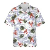 VRWG heren casual shirts Hawaiiaanse kreeft anker 3D -geprinte shirts voor mannen kleding Harajuku Fashion Seafood Beach Shirt Aloha korte mouw blouses tops 240424