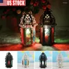 Kandelaarhouders houder Marokkaanse Europese stijl Iron Candlestick Rusti Lantern Tealight Pillar Vintage Garden Lamp Stand