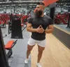 Męskie szorty wielkie sportowe spodenki męskie i amerykańskie spodnie fitness Spodnie cienkie swobodne bieganie Szybkie suszenie oddychające ti D240426