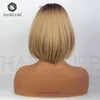 HAIRCUBE wig womens top dyed black gradient golden straight bangs short hair BOBO set