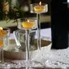 Candle Holders 3 Piece Glass Holder For Wedding Decorations Candlestick Rustic Vintage Stand Bougeoir Mariage