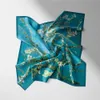 Van Gogh Oil Painting Silk Scarf Fashion Women Scarf 53cm Square Scarves Head Scarf Neck Tie Band Professional Neckerchief 240425