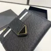 Le nouveau petit triangle en cuir portefeuille monnaie porte-monnaie de luxe de luxe de luxe cartes de crédit porte-sacs pour hommes avec portefeuille de cartes de cartes 9 places cartes clés pochettes