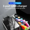 5V3.1A Digital Display Charger 3USB Digital Display Fast Charger Smart Phone USB 3 Port Charging Head 3.1A Smart Digital Display