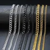 STRANDS MTrainbow Mens 3-11 mm waterdichte roestvrijstalen Cubaanse ketting ketting geschikt voor papa man BFF verjaardag cadeau 240424