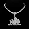 Strands HIP Iced Out Letters Money Bag Pendant with 13mm Cuban Link Chain Rhinestone Necklace Suitable for Mens Rap Singer Jewelry 240424