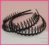 10PCS Shiny BlackMatte black Plain waved plastic Comb Hair Headbands Handmade women hair jewelryplastic hairbands with teeth2729977574149