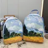 10a modedesigner väska duffel ryggsäck unisex handväska märke duffle skåpbilar påsar gogh olje axel par män lyxhandväskor ba hfpu