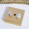 Pendientes de tachuelas Corazón irregular Pearra Barroque para mujeres Joyas Pequeñas decenas reales de agua dulce real Luxury Luxury