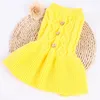 Vestuário para cães 1pc gato de estimação suéter de primavera de duas pernas de duas pernas, vestido de lã de cachorro confortável (tamanho amarelo xxs)