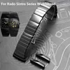 Titta på band högkvalitativa keramiska rem för Rado Sintra Series Watches Black Ceramic Armband för kvinnor 17mm 29mm 26mm 240424