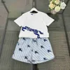 Marke Baby Tracksuits Summer Boys Anzüge Kinder Designer Kleidung Größe 100-160 cm Reitmuster Print T-Shirt und Shorts 24APRIL