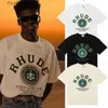 24SS RHUDE Designer Moda Erkek Tişört Yüksek Kalite Tess Tasarımcı Gündelik Lüks Kısa Kollu Avrupa Amerikan Erkek ve Kadın Mürettebatı T Shirt Amerikan Boyutu O2ZB