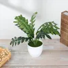 Flores decorativas da sala de mesa Ornamentos de escritório varanda plantas artificiais Simulação de vegetação falsa folhagem verde folhagem