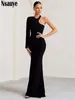 Casual Dresses 2024 Fashion Women Sexy Cut Out Elegant Vestidos Long Sleeve Club Birthday Evening Party Clothes Dress Maxi