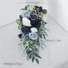 Decorative Flowers Elegant Wedding Bouquets For Bride Rose Flower Floral Handmade Holding Bouquet Party Faux Long Stem