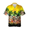 Mäns avslappnade skjortor Hula Girl Graphic Beach Shirts For Men Clothes Hawaiian Dancer Kort ärm Blusar Casual Aloha Beach Shirts Button Kids Tops 240424