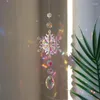 Dekorativa figurer Sun Catchers inomhusfönster snöflingor hängande kristall solfångare set kit prism boll regnbåge snöflinga hänge