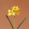 Dekoracyjne kwiaty sztuczne żółte jedwabne żonkilowe wiosny - 3 głowy
