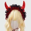 Party Supplies Cosplay Headband Black Punk Halloween Costume Devil Horns Fancy Dress Cartoon Ghost Hairpin For Carnival