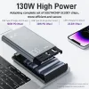 Chargers Zime 130W Power Bank 20000mah USB Type C PD Fast Charge PowerBank Portable Charger Externt batteri för bärbar dator MacBook iPhone 15