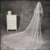 Wedding Hair Jewelry 2T Satin Edge Wedding Veil Cover Face Bridal Veils With Comb Cheap Strong Edge Bride Veil Wholesale Price