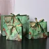 Gilding Custom Luxury Gift Plagment Art Paper Ribbon Bow Flower Shopping Papperspåsar med logotyp tryckt med handtag 3A3