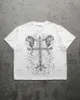 T-shirts masculins American Strt Fashion Brand T-shirt Femmes Y2k Cross Skull Imprimé surdimensionné surdimension