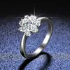 Sier 925 Sterling Ring Womens Classic Bare Body Straight Arm Snowflake D-color Mosang Stone Empty Support Sier Jewelry