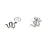 Earrings Delicate Silver Minimalist Small Tiny Animal Snake Stud Earring Girl Second Hole Multi Piercing Cute Lovely Jewelry 230831