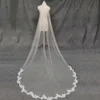 Wedding Hair Jewelry koronkowe aplikacje o długości 3 m długości 1,5 m szerokości welona ślubna z jedną warstwą biała kość słoniowa miękka tiulowa welon ślubna akcesoria ślubne