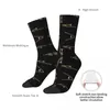 Men's Socks Trombone On Blue Harajuku Sweat Absorbing Stockings All Season Long Accessories For Unisex Birthday Present