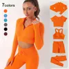 Women's Tracksuits 2/3/5PC seamless yoga set for womens sportswear gym clothing drawstring high waisted tight zippered long sleeved sportswear 240424